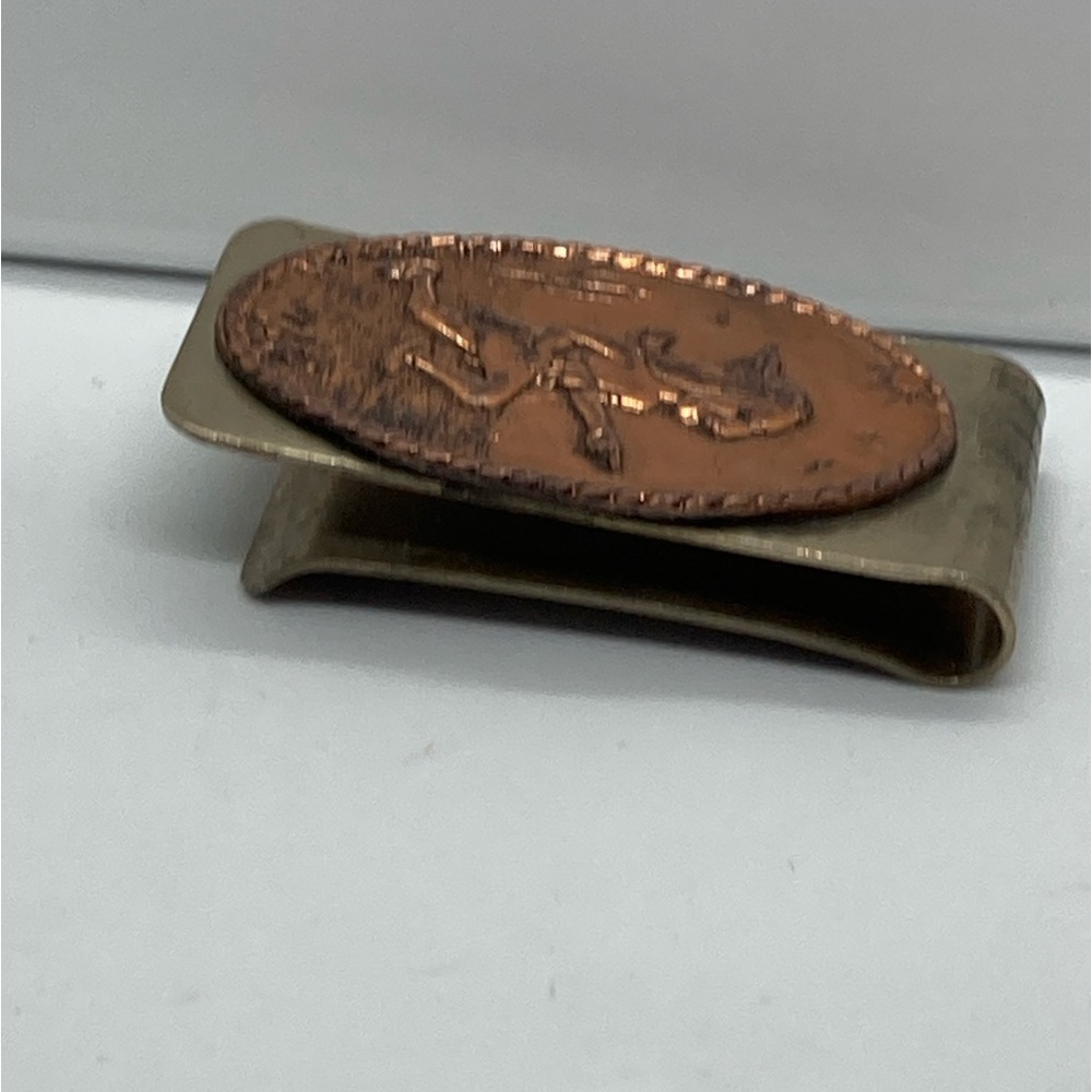 Vtg Bell Trading Post Nickel Silver & Copper Native American Money Clip 1.9” - Picture 2 of 8